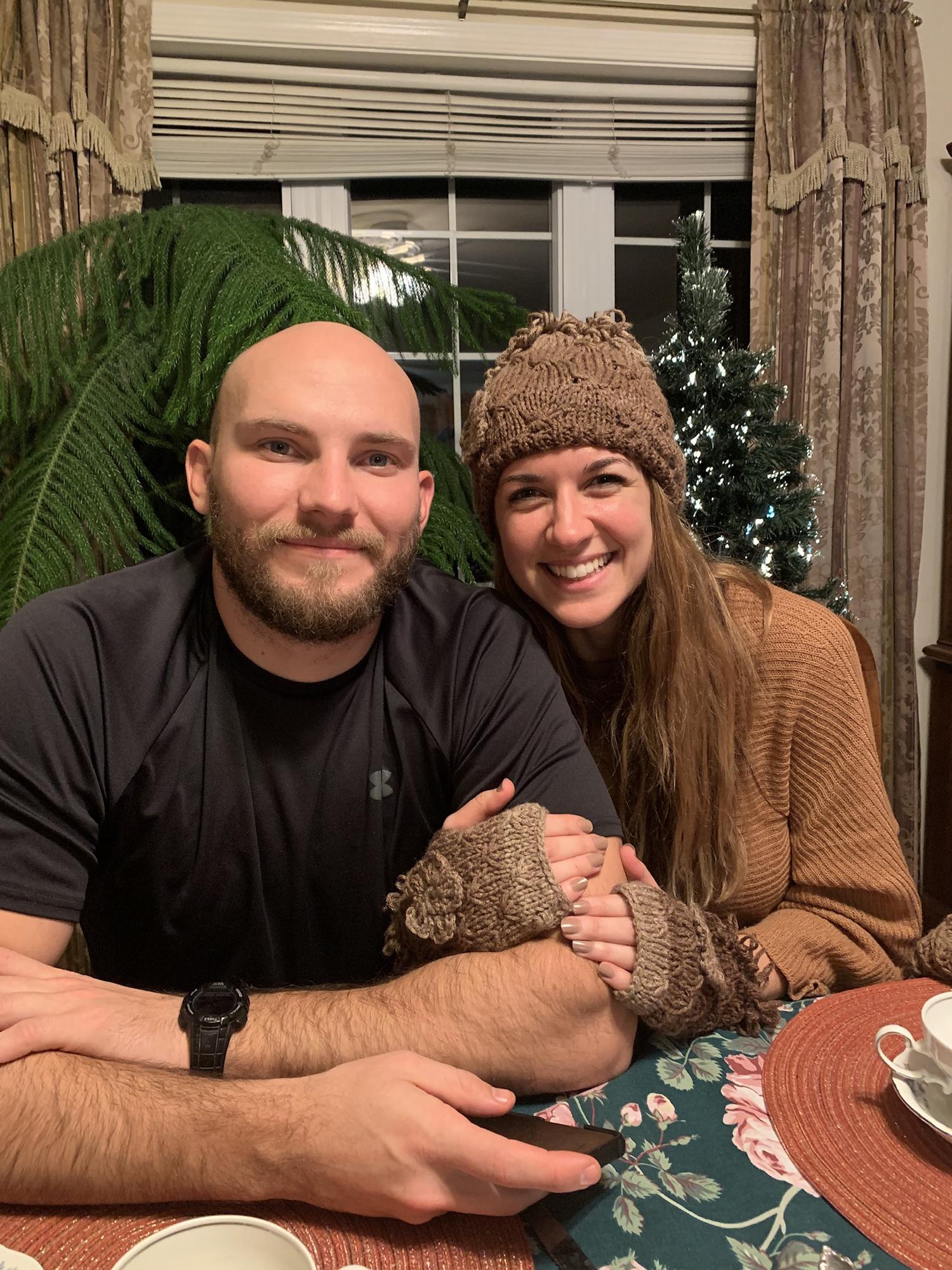 My first trip to meet his family in Ephrata, PA (end of 2021). Beanie and gloves knitted by his wonderful mother!