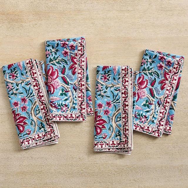 Shannon Block Print Cotton Napkins, Set of 4 - Multi