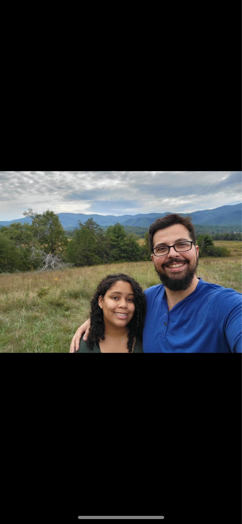 Cades Cove in the Smokies during our one year wedding anniversary
