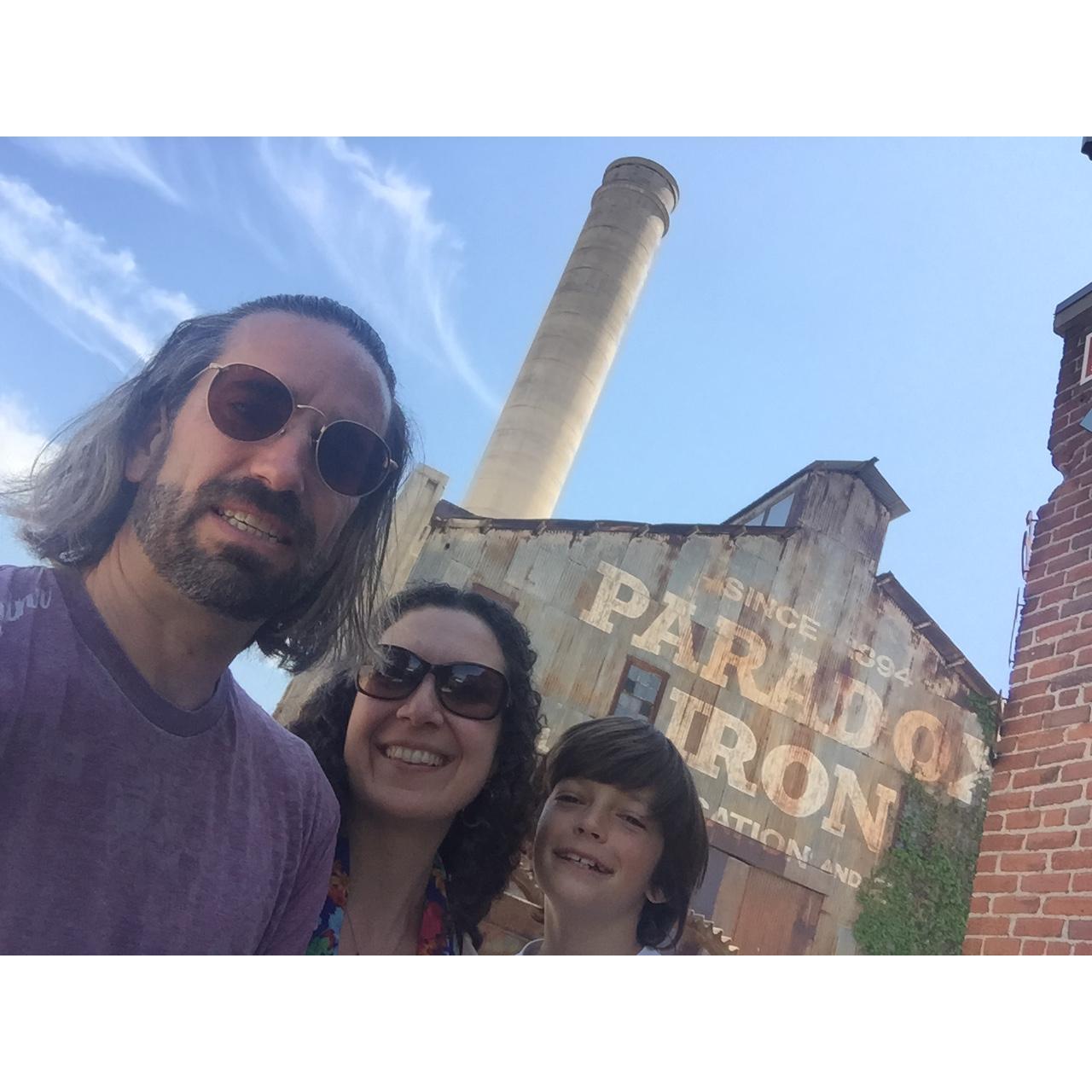 Our first outing together, the three of us, at the Brewery Art Walk in April 2016.