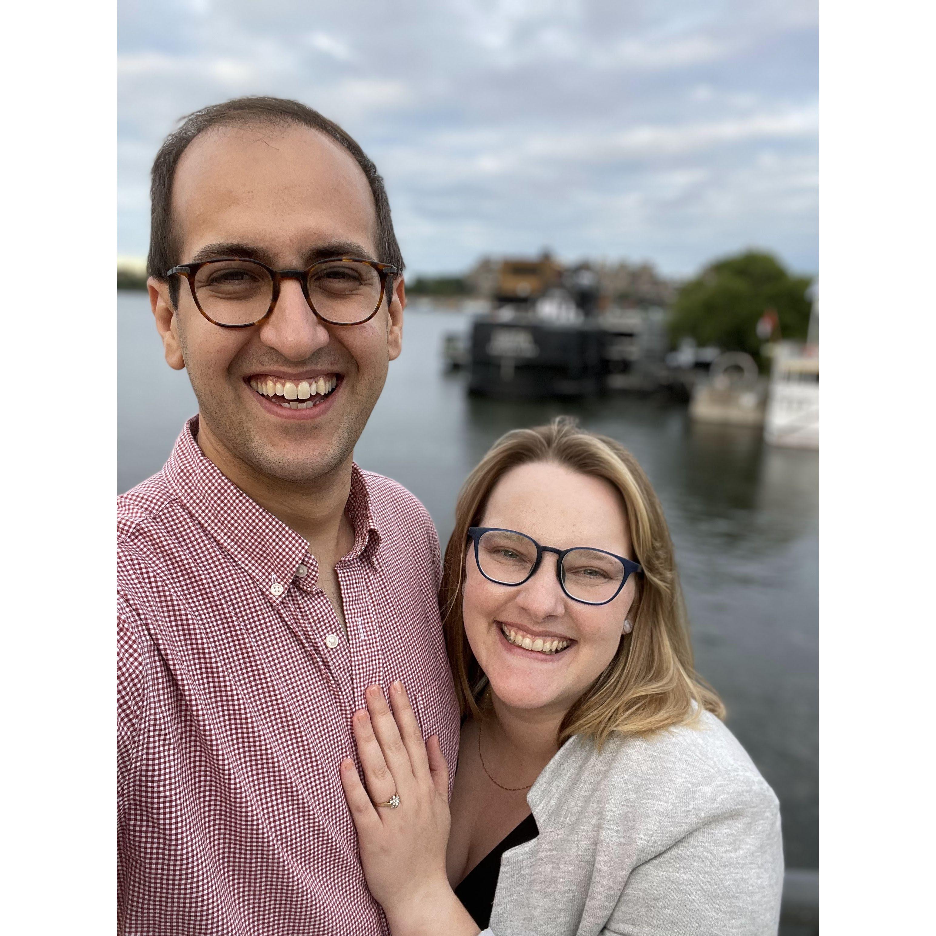 Fresh-faced after our engagement at our favorite Montreal floating spa.