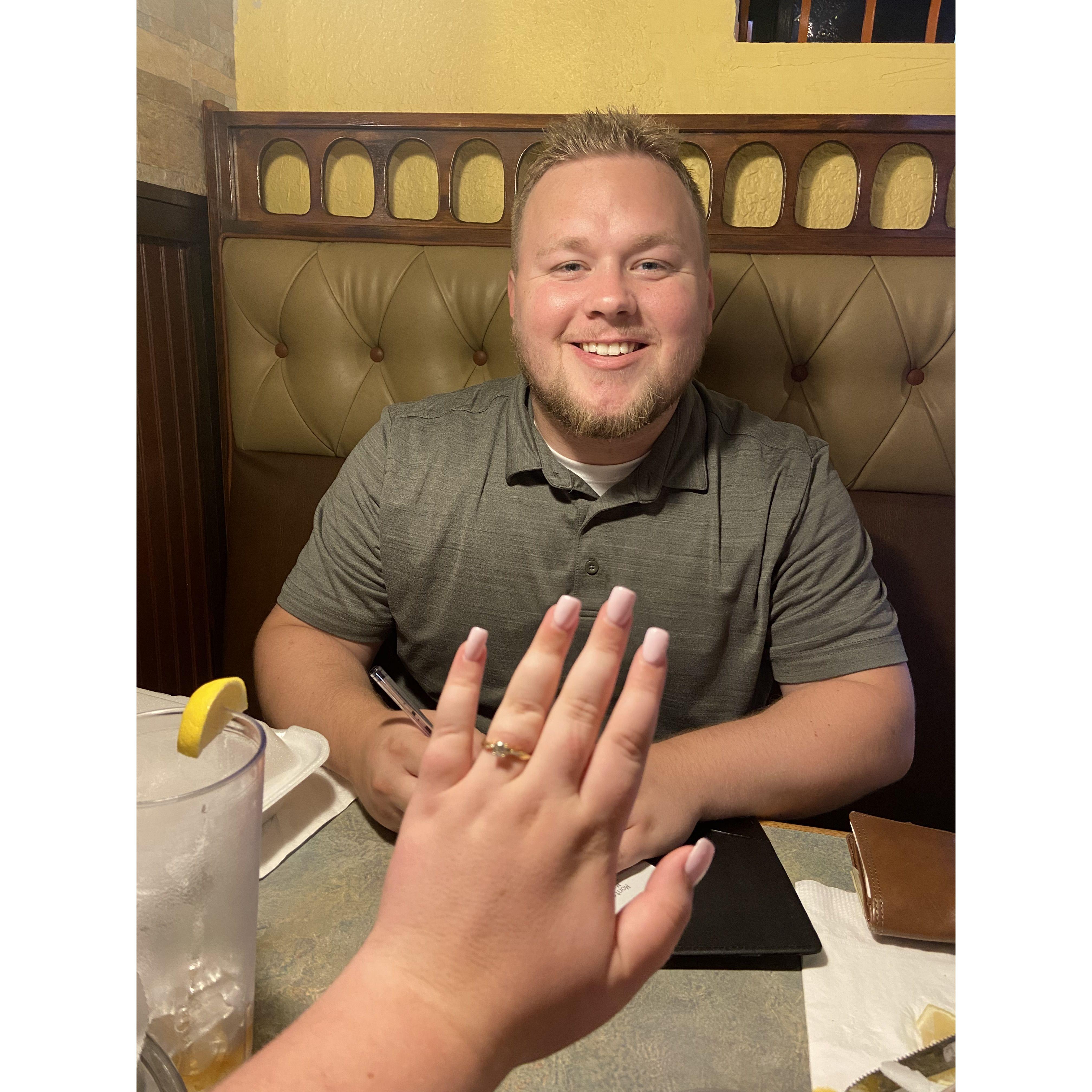 Out to eat after the engagement