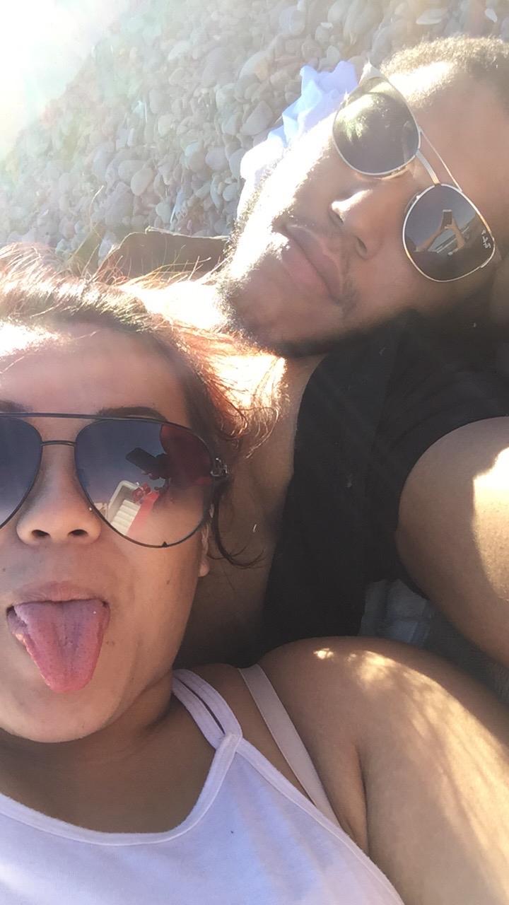 Our first time at the beach together.
