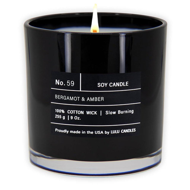 Lulu Candles | Bergamot & Amber | Smells Like Citrus & Musk | Luxury Scented Soy Jar Candle | Hand Poured in The USA | Highly Scented Long Lasting (9 Oz.)
