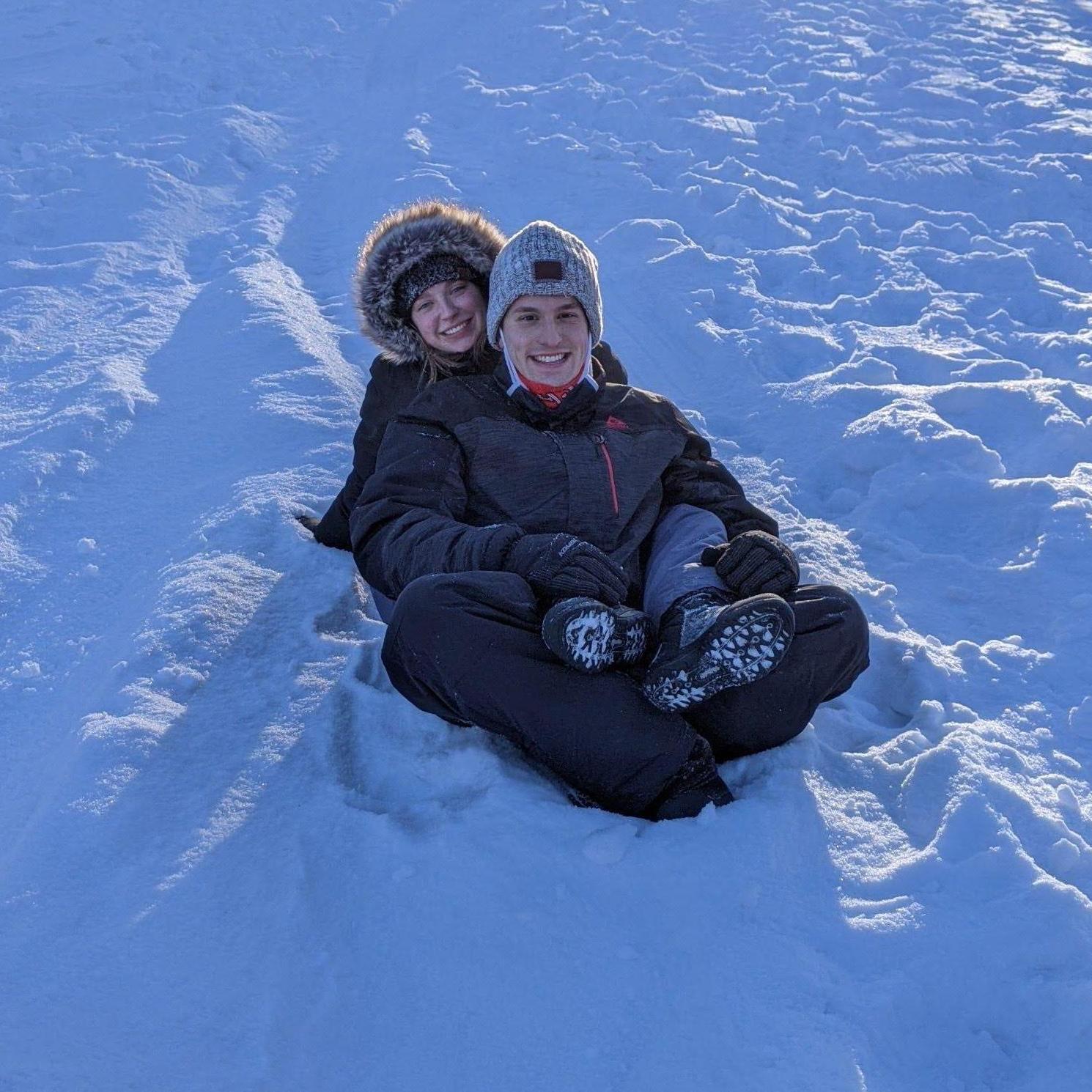 Sledding in -20 degree weather in Minnesota