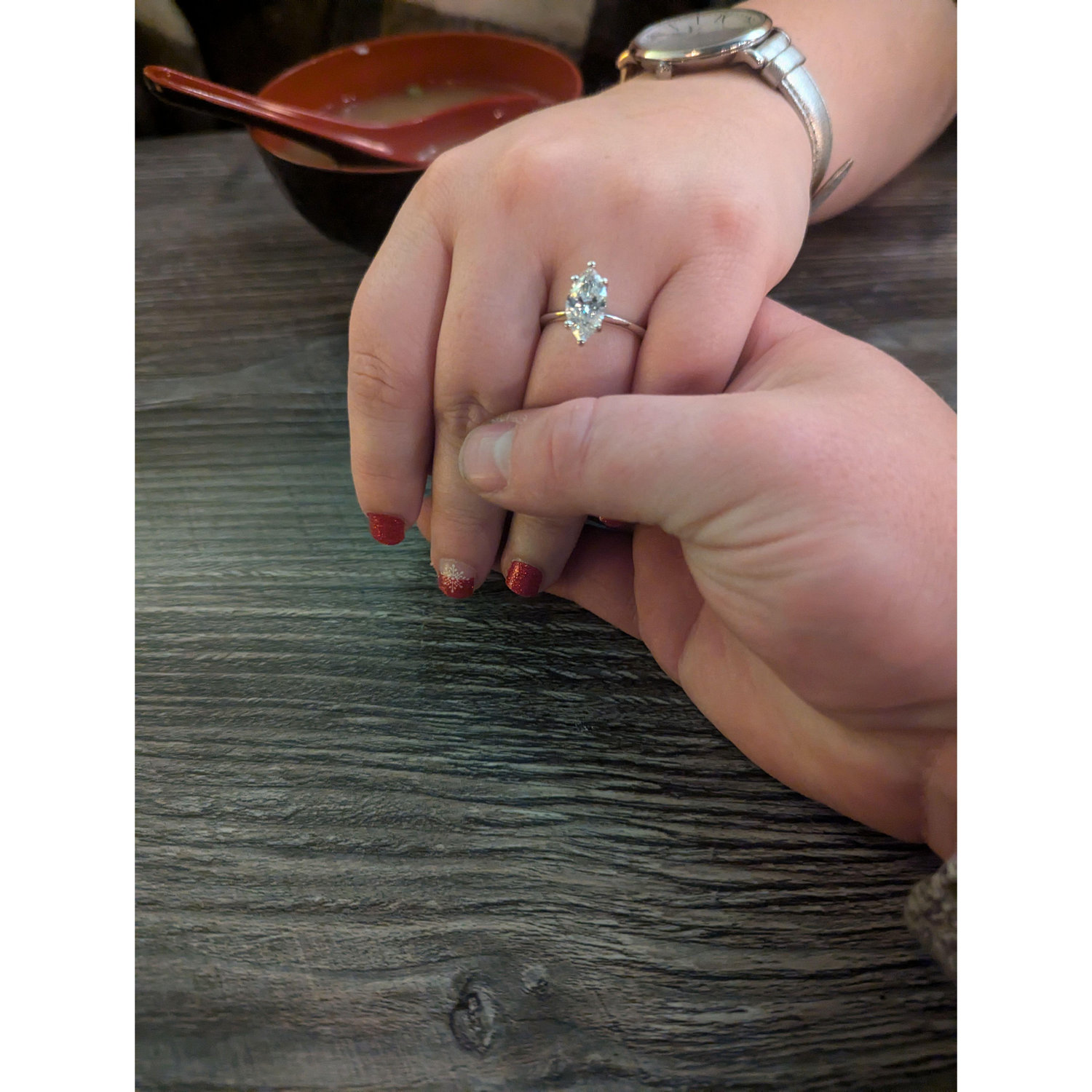 Dinner after we got engaged.