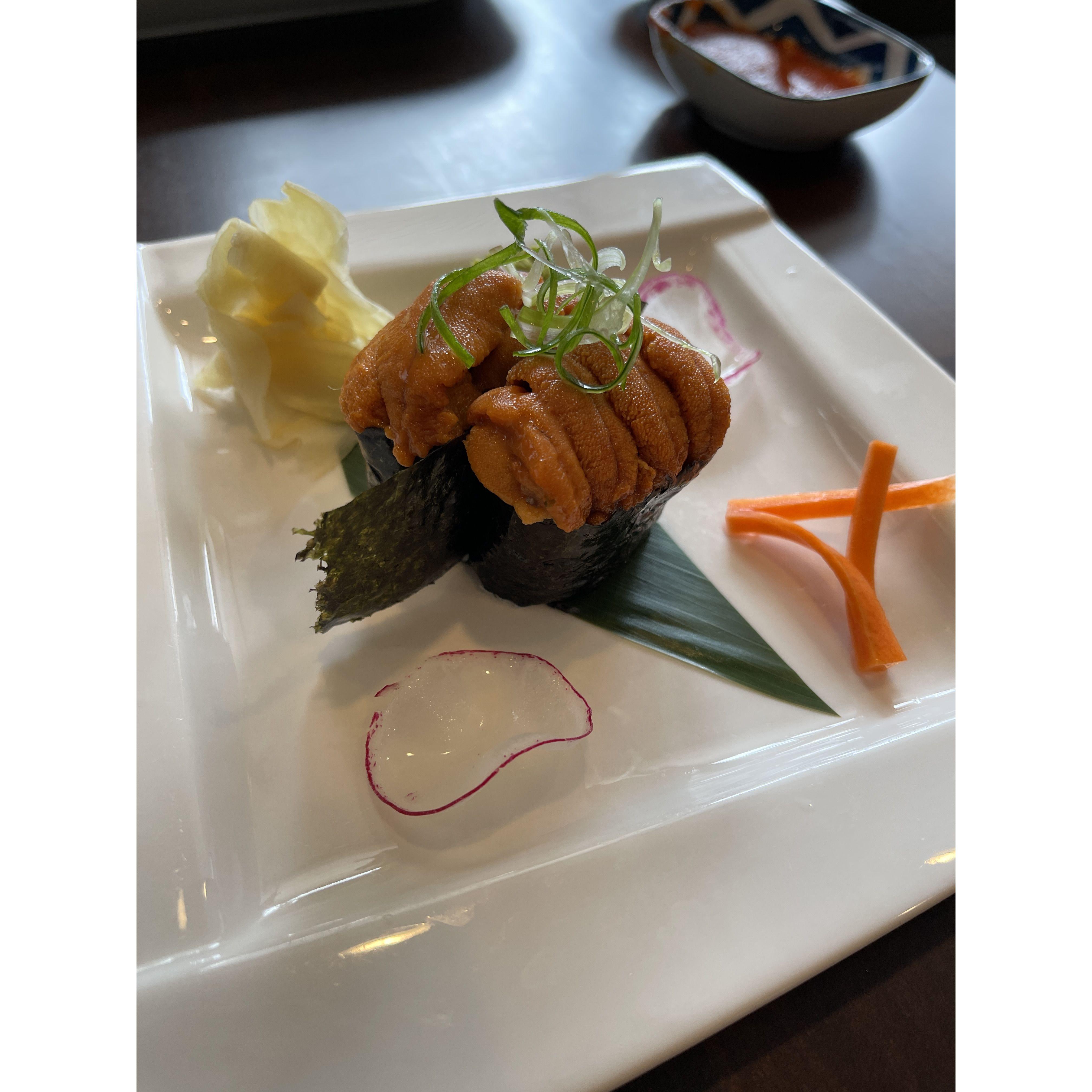 Lunch at Fuji Sushi Seattle 11:45-1:30pm (This was the first time we tried uni)