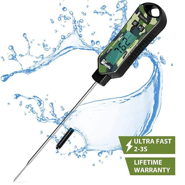 [Upgraded 2020 Version] 1Easylife Instant Read Meat Thermometer, Waterproof Ultra Fast Kitchen Thermometer with Hold & Calibration, Digital Food Thermometer for Kitchen, Outdoor Cooking, BBQ and Grill
