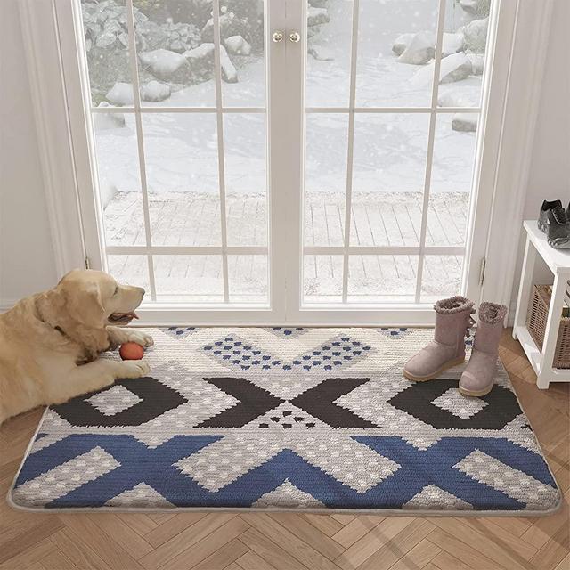 Color&Geometry Indoor Doormat, Indoor Outdoor 32"x48" Mat Waterproof, Non Slip Washable Quickly Absorb Moisture and Resist Dirt Rugs for Entrance