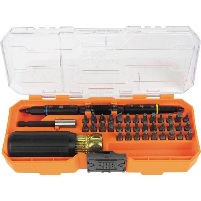 Klein Tools 32501HD KNECT 46-Piece Impact-Rated Multi-Bit Screwdriver and Nut Driver Set with MODbox Case, 39 Bits, 4 Nut Drivers, Bit Holder, Handle