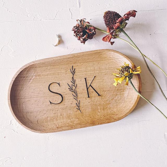 ENGRAVED Custom Wedding Gift. Catch All Tray. Vanity Tray. Personalized Wooden Tray Wedding Couple Gift. Personalized Wedding Gift under 25.