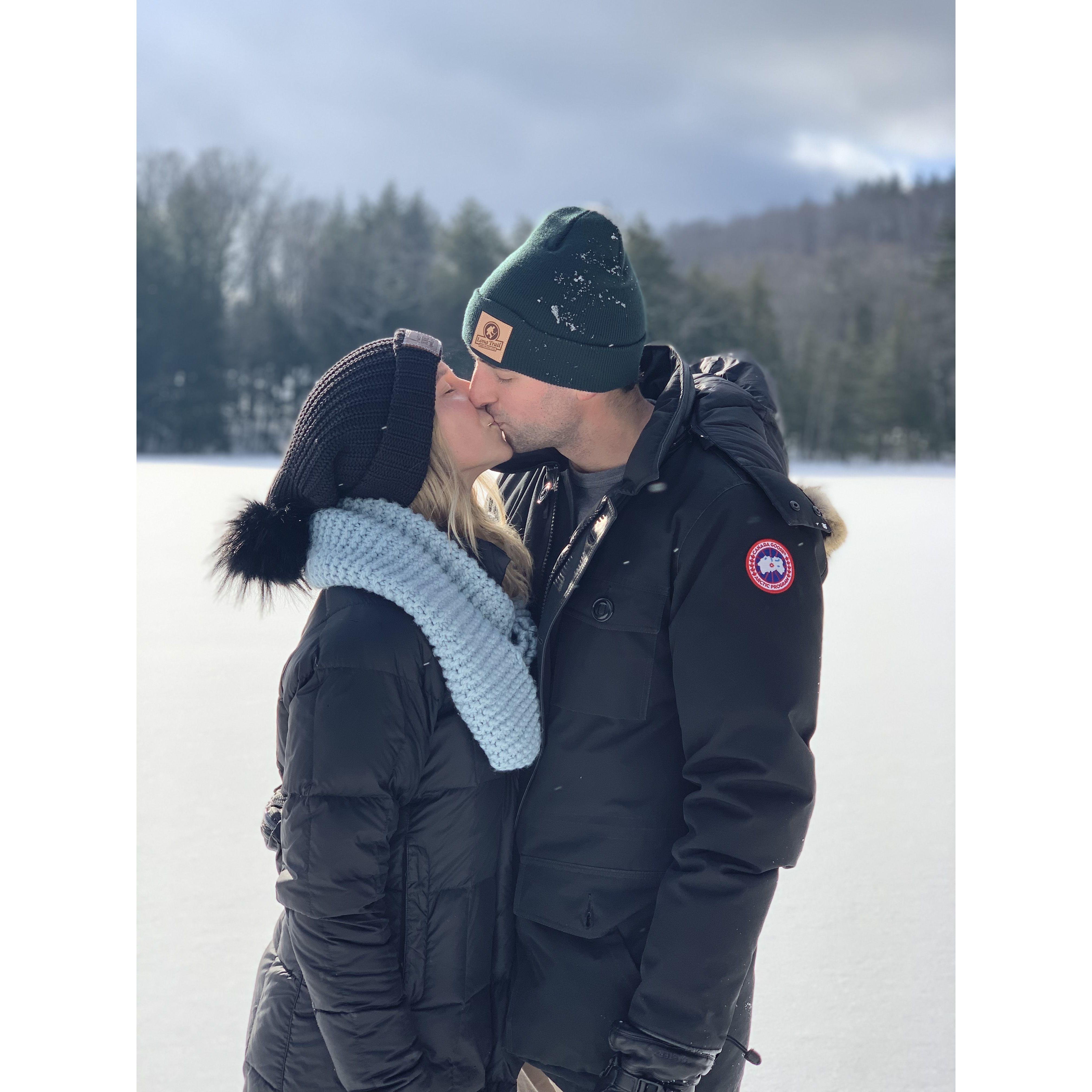Our first winter together hiking in Woodstock!