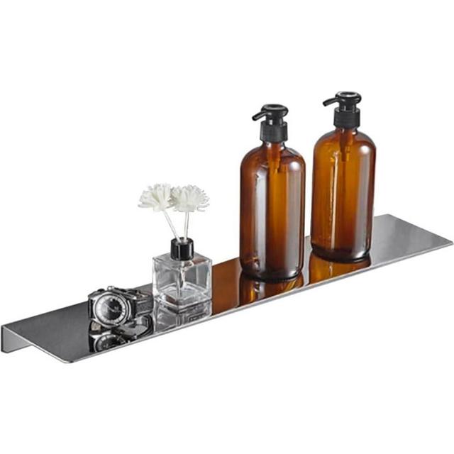 Biutimarden 16Inch Stainless Steel Wall Mounted Floating Shelf Drilling or Shelf Adhesive Modern Room Decor Wall Shelf Floating Shelf for Bathroom Bedroom Decor