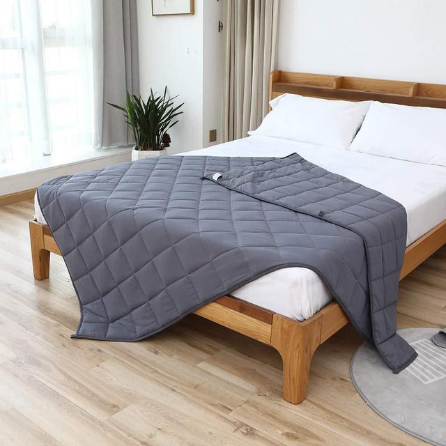Smart Queen Weighted Blanket 20 lbs， (60” x 80”, Queen Size) Adult Heavy Blanket， Breathable Cotton with Natural Glass Beads