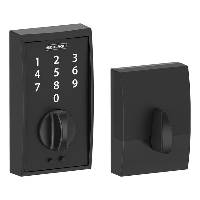 Schlage Touch Century Deadbolt (Matte Black) BE375 CEN 622