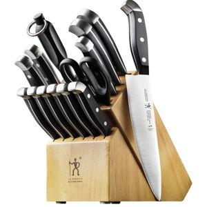 HENCKELS Premium Quality 15-Piece Knife Set with Block, Razor-Sharp, German Engineered Knife Informed by over 100 Years of Masterful Knife Making, Lightweight and Strong, Dishwasher Safe