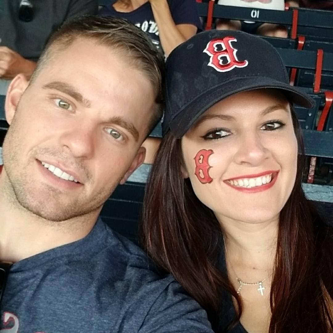 At a Red Sox game in Fenway Park