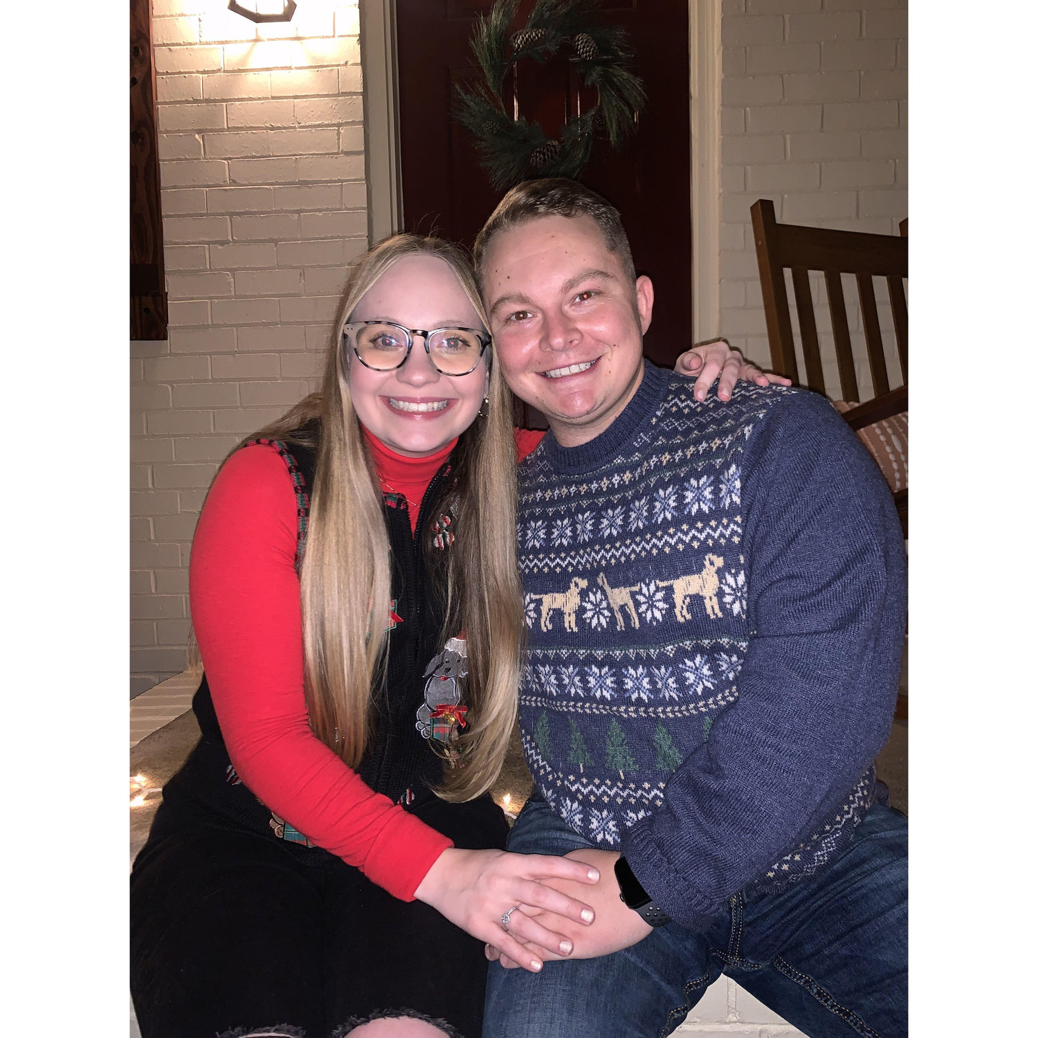 At a Christmas party at our friends house!!