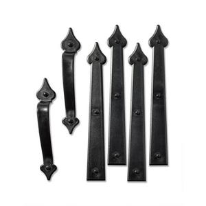 Cre8tive Hardware 6-Pack 16-in Decorative Black Magnetic Garage Door Hinge and Handle Set