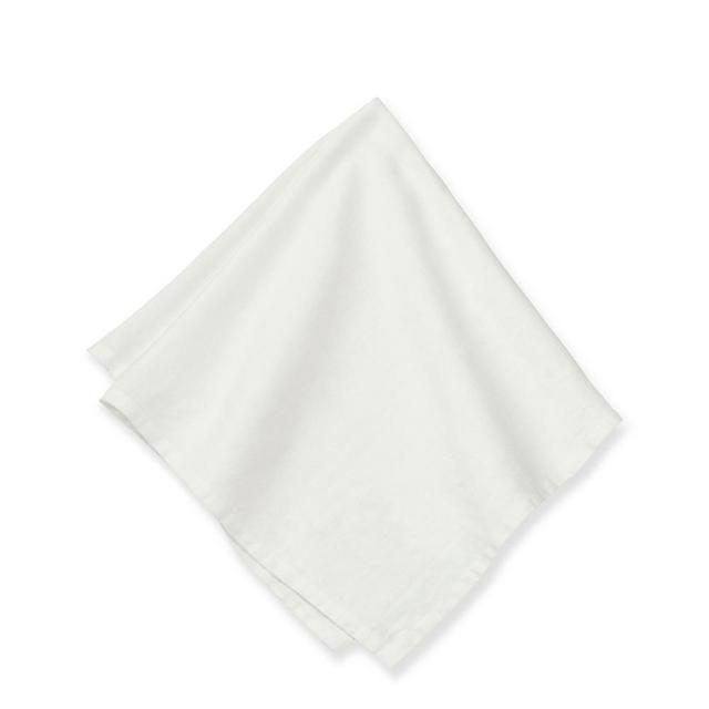 Italian Washed Linen Napkins, Set of 8, Cream