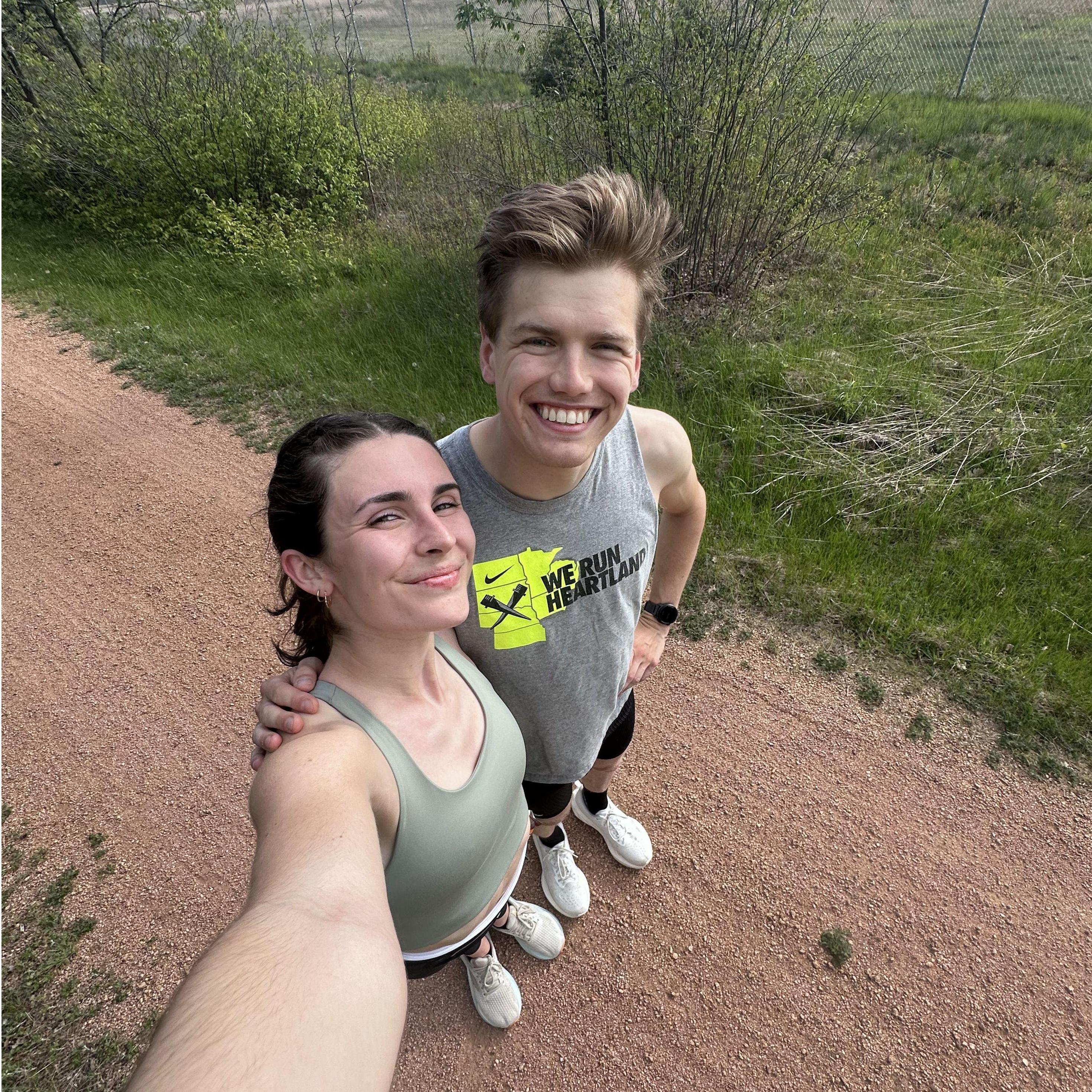 lots of runs/bikes together while Payton trained for her 1/2 marathon and Liam trained for his Iron Man