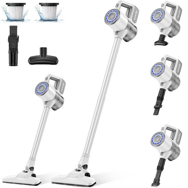 VersLife Cordless Vacuum Cleaner, 30Kpa Stick Vacuum with 2000mAh Rechargeable Battery, 35 Mins Runtime, 6-in-1 Lightweigt Handheld Vacuum Portable for Home Hard Floor, Pet Hair