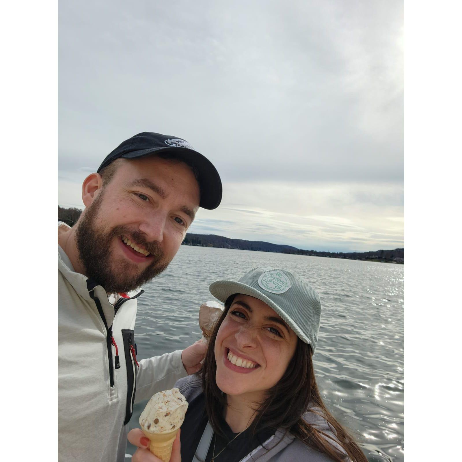 Ice cream after Charlie proposed