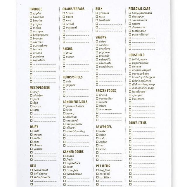 Grocery List Pad with Magnet for Fridge - Tear-Off Food Shopping List Notepad for Refrigerator Use, Kitchen and Home - 50 Sheets, 6 x 9"