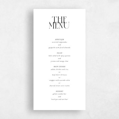 White Wedding Menu - Aion
