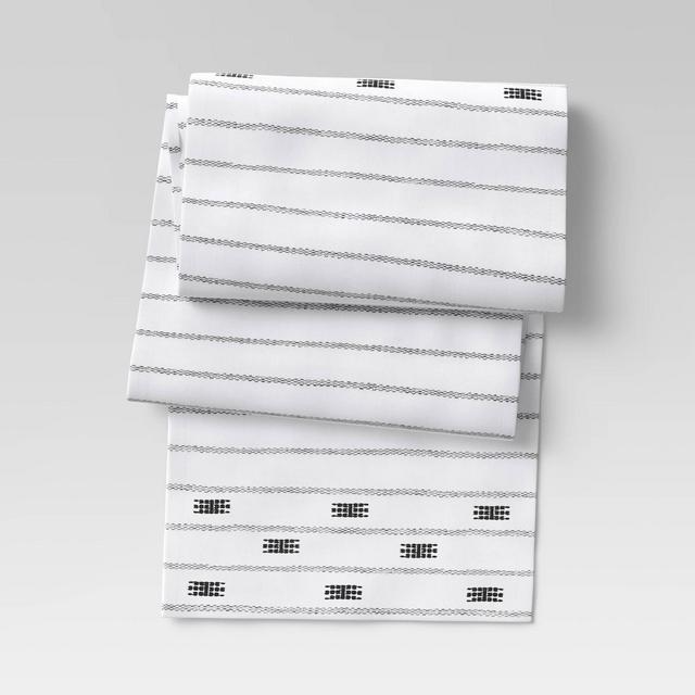 72" x 14" Cotton Global Table Runner Black/White - Threshold™