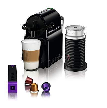 Nespresso Inissia Espresso Machine by De'Longhi with Aeroccino, Black
