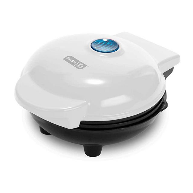 Dash DMS001WH Mini Maker Electric Round Griddle for Individual Pancakes, Cookies, Eggs & other on the go Breakfast, Lunch & Snacks with Indicator Light + Included Recipe Book - White
