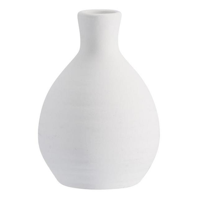 Urbana Ceramic Bud Vases, White - Small Bottle