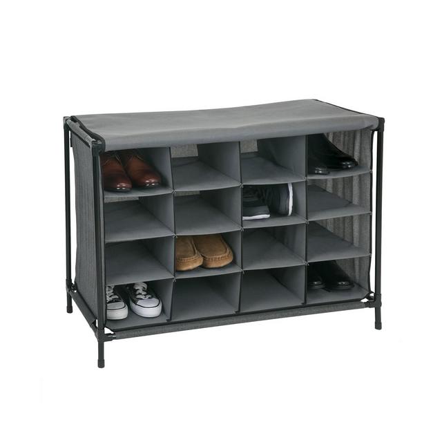 Simplify 16 Compartment Shoe Cubby in Gray