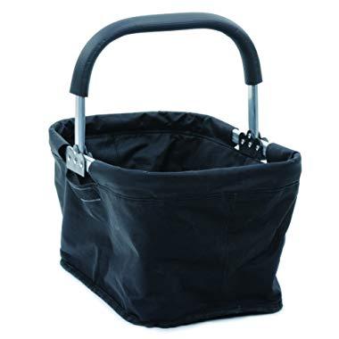 RSVP Fabric Collapsible Market Basket, Black