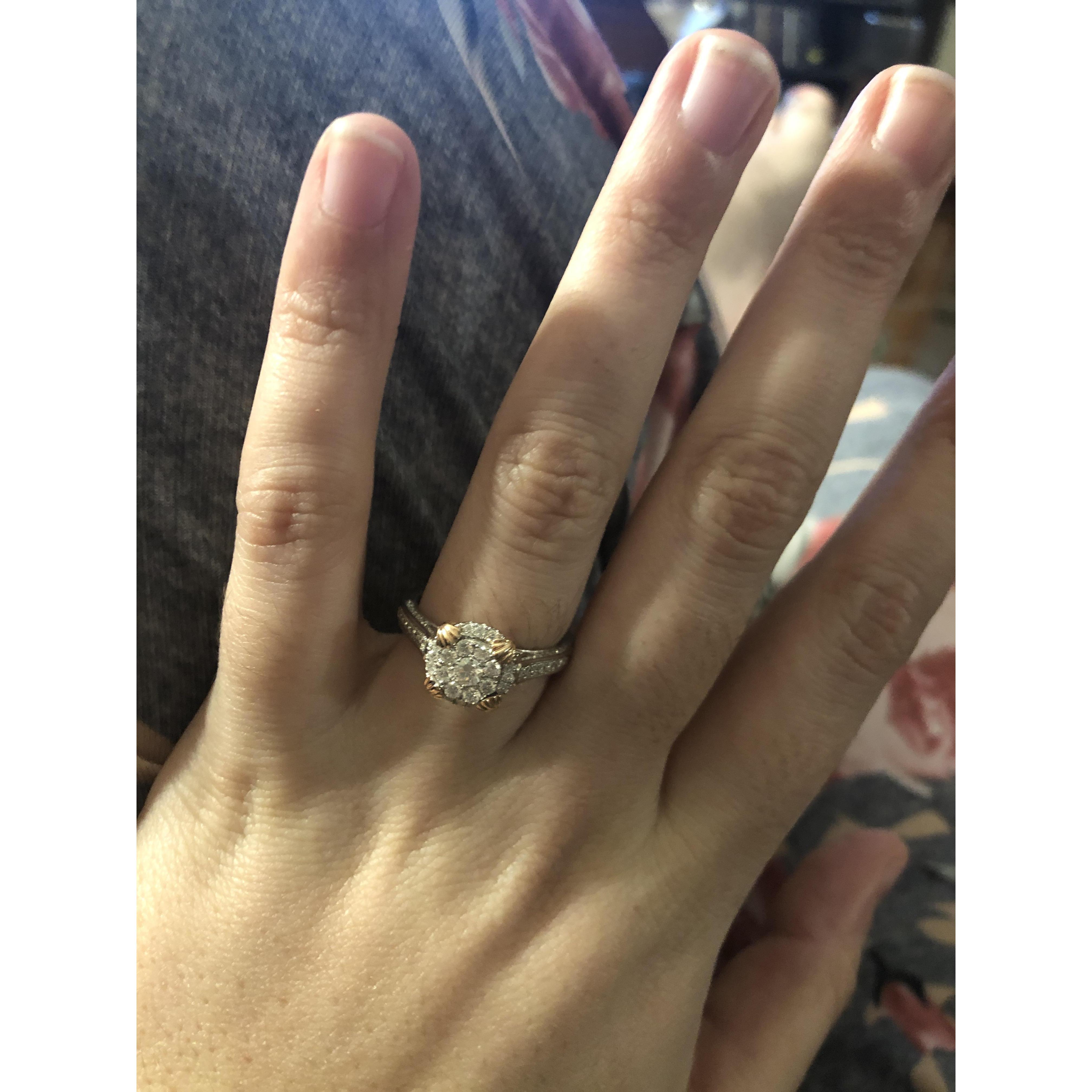 The beautiful ring that Nick proposed with that night :)