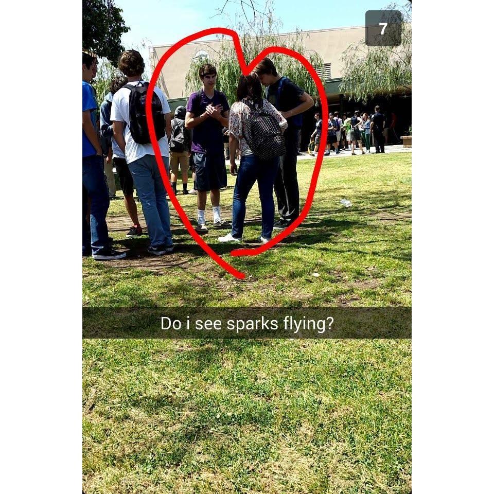 Snapchats Lilli received from friends before they started dating (when Lilli had a huge crush on CJ)