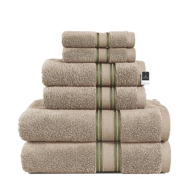 LANE LINEN Luxury Bath Towels Set - 6 Piece 100% CottonBathroom Zero Twist Shower Extra Absorbent Towel Super Soft 2 Hand Wash Cloths Taupe