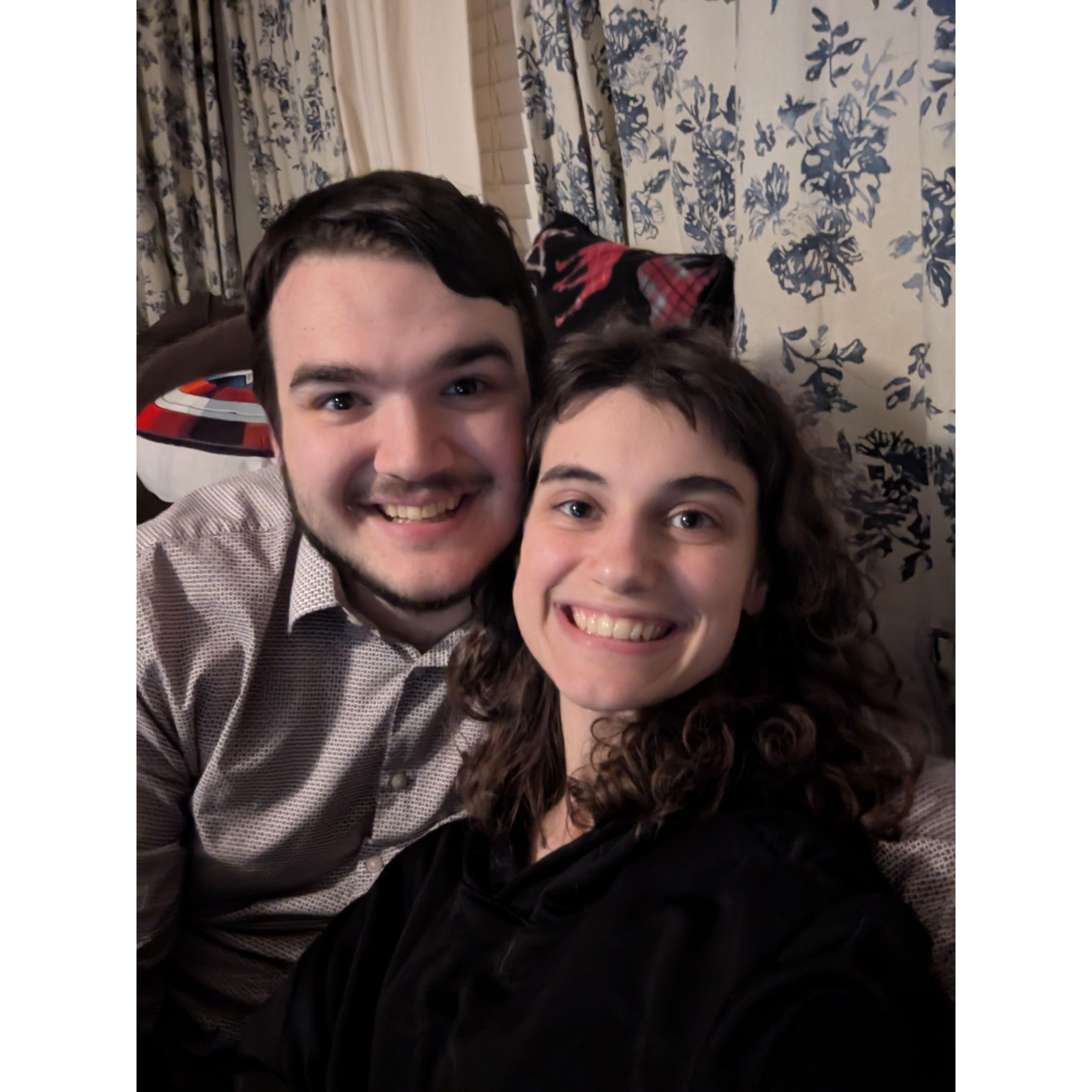 The night we filled out our marriage license worksheet!