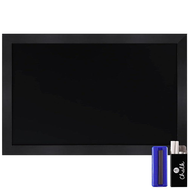HBCY Creations Rustic Black Magnetic Wall Chalkboard, Extra Large Size 24" x 36", Framed Decorative Chalkboard - Great for Kitchen Decor, Weddings, Restaurant Menus and More! (24" x 36")