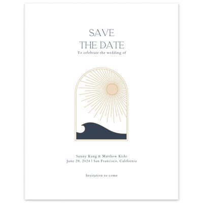 White Modern Wedding Digital Save the Date - Tramonti Portrait