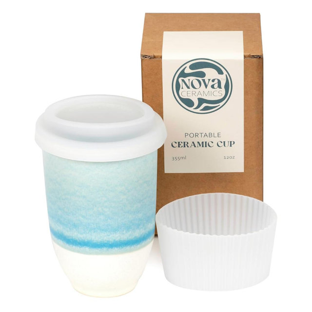 NOVA CERAMICS Travel Mug - Lagoon Blue