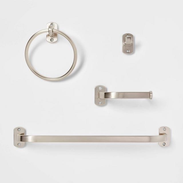 4pc Bath Hardware Set Brushed Nickel - Threshold™