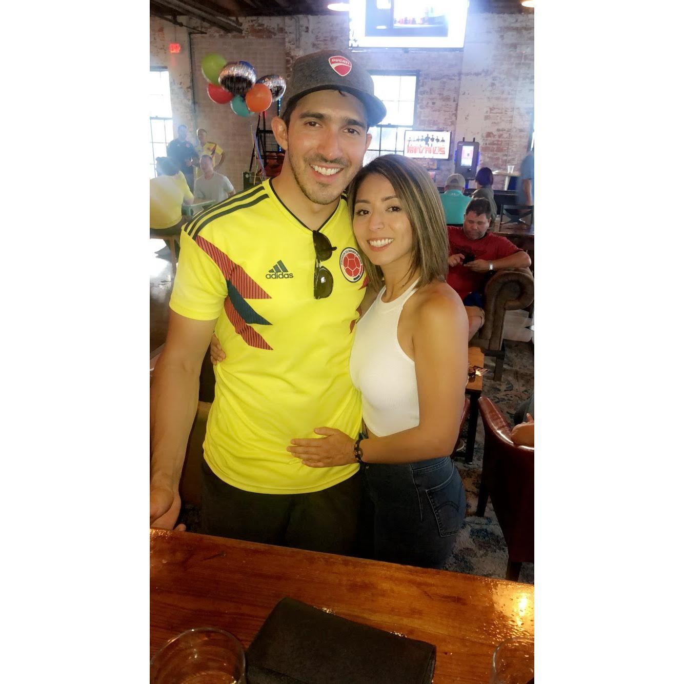 Our first outing. Vamos Colombia!