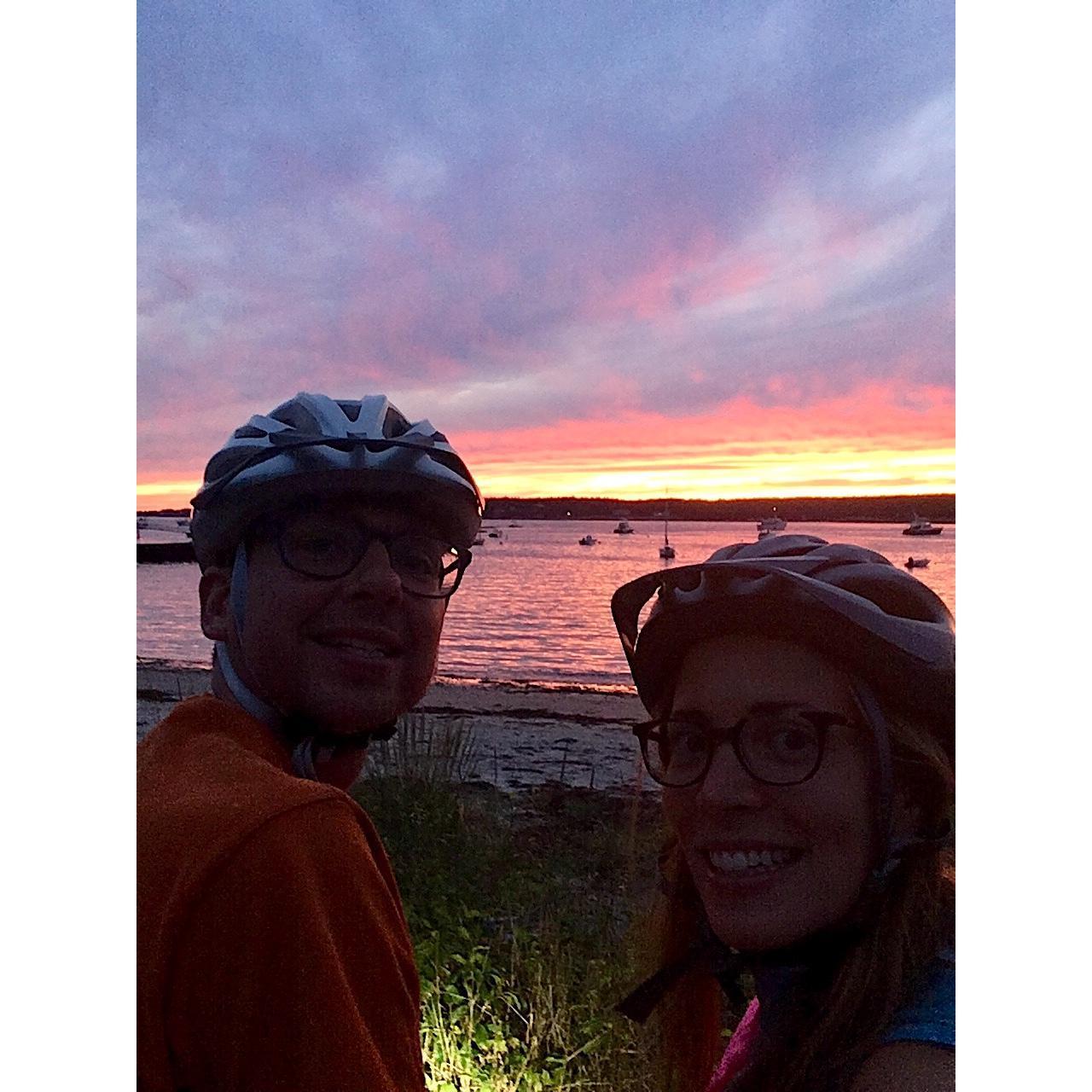 Twilight bike ride on the Eastern Point of Cape Ann in Gloucester