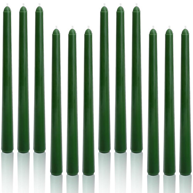 Viyffo Taper Candles 10 Inch – 12 Pack Noble Pine, Dripless, Unscented, Smokeless – 8 Hour Burn – Tall Candlesticks for Wedding, Dinner, Holiday, Party, Home Decor