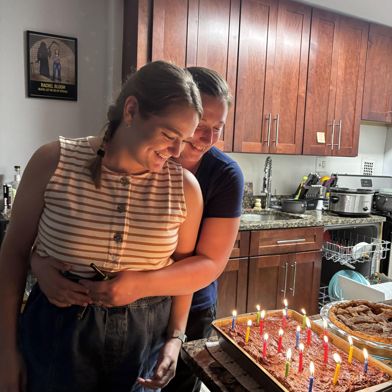 For Sara's 30th birthday, Kelly made a cake AND a pie. (She had to be talked down from making a second cake.)