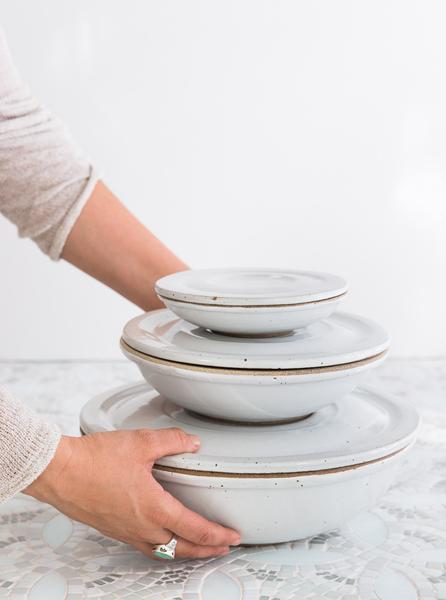 Set of Nesting Covered Bowls (White)