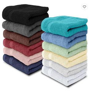 White Classic Luxury 100% Cotton Washcloths Set of 12 - 13x13"