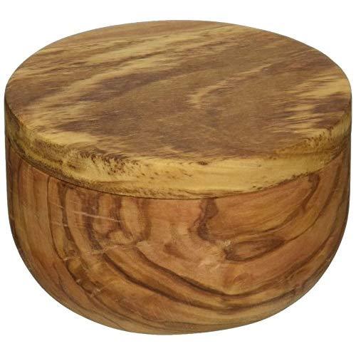 Naturally Med Olive Wood Salt Keeper/Pot/Salt Box with Magnetic Pivoting Lid
